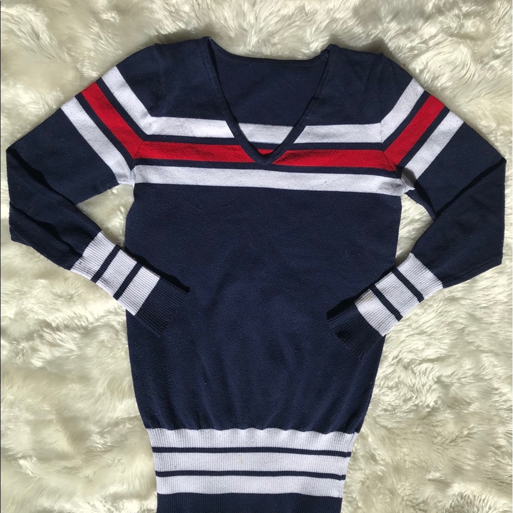 Long Sporty Navy Sweater